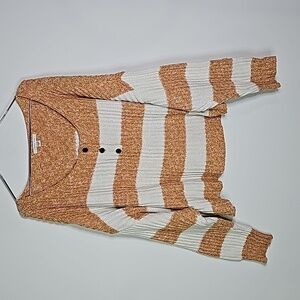 American Eagle xs orange ans white striped sweater